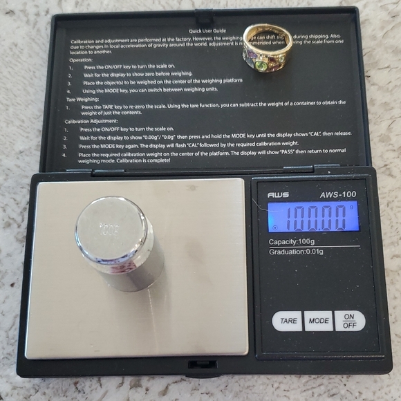 10K Yellow Gold Multi Gemstone Ring Wide Band Peridot Garnet Topaz Amethyst 4g+ - Picture 6 of 13